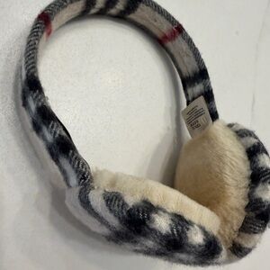 Burberry Black and Cream Check Earmuffs